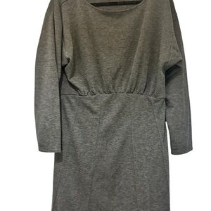 LOFT Charcoal Long Sleeve Dress Size L